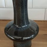Mirostowice vase from the 60s / black ceramic design art deco