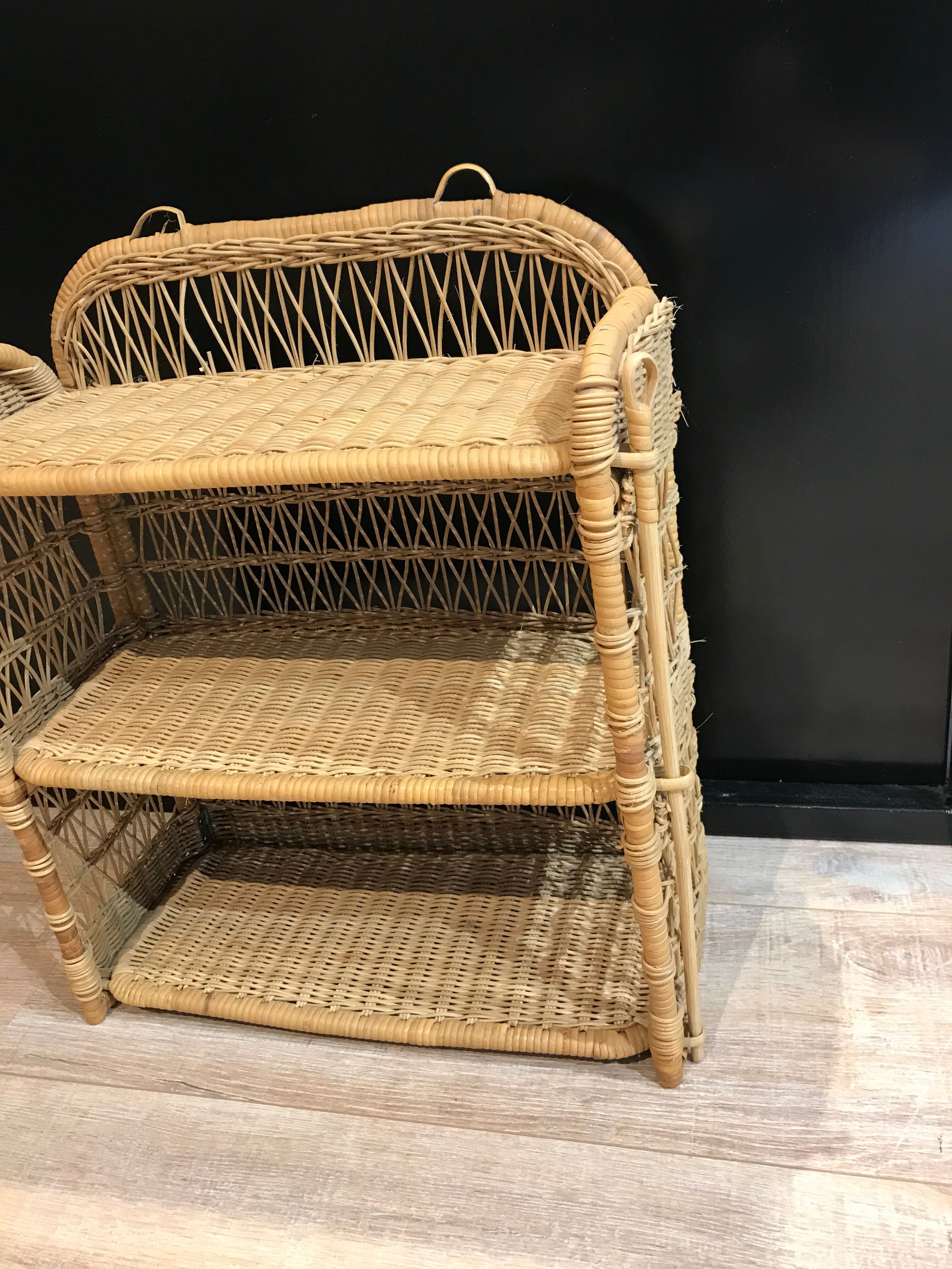 Rattan shelf