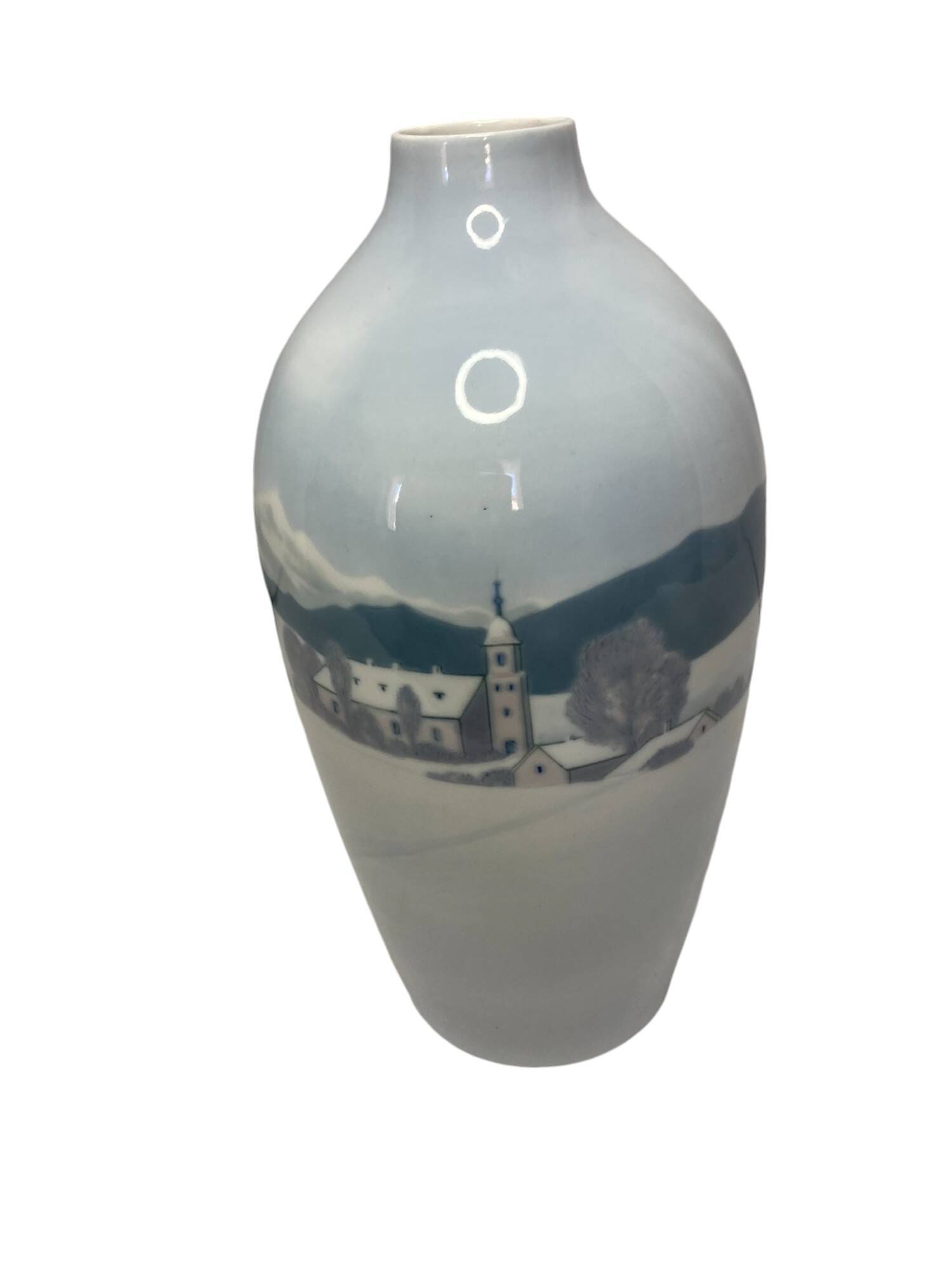 Royal Copenhagen (attributed to) 20th century polychrome porcelain vase