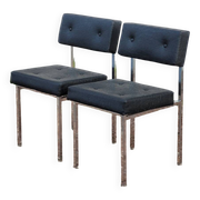 Paire de chaises en skaï design chromé - 1950s