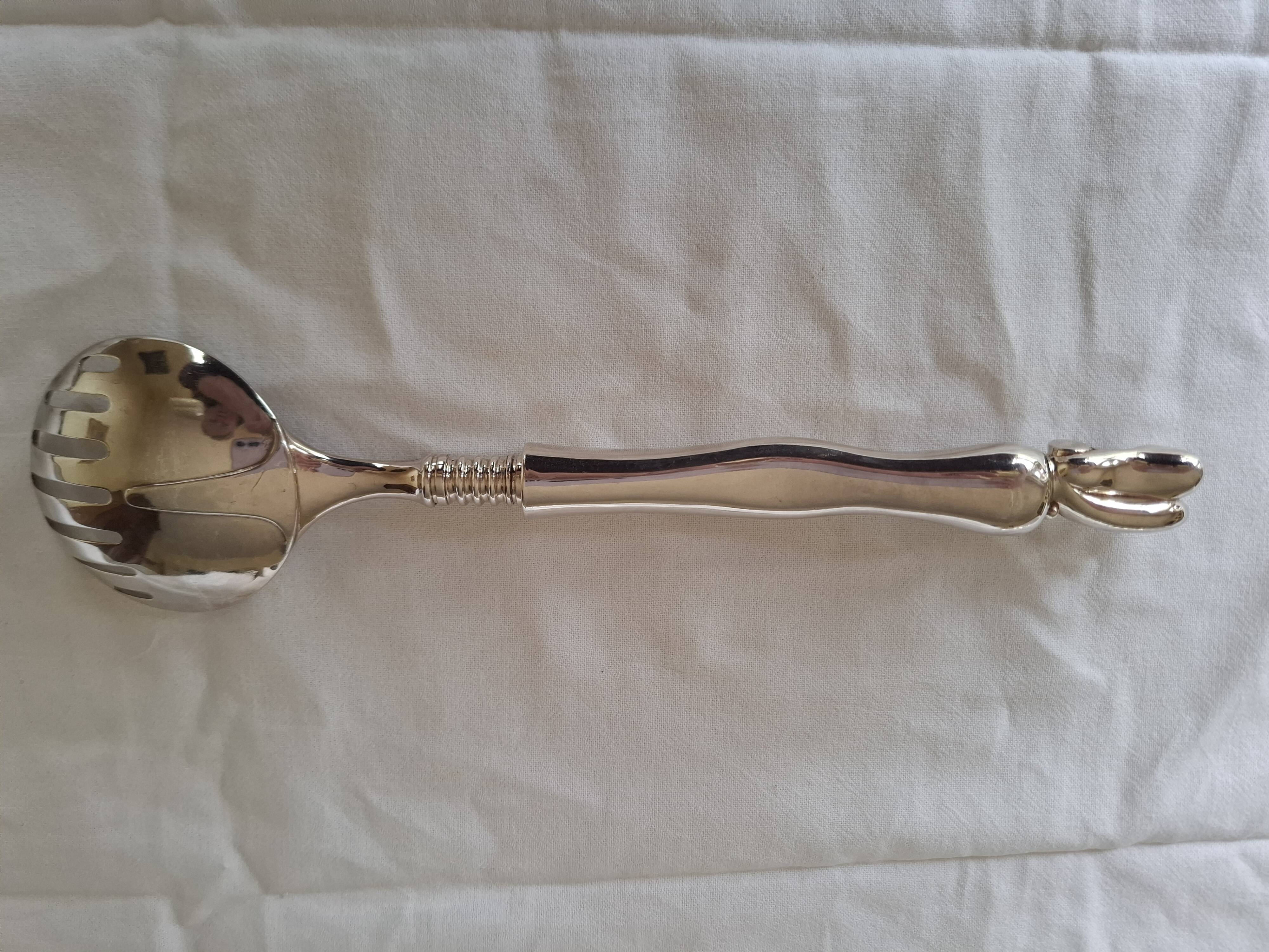 5 silver-plated metal service cutlery by the sculptor Miguel Berrocal