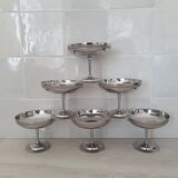 Chrome-plated stainless steel dessert bowls Jean Couzon