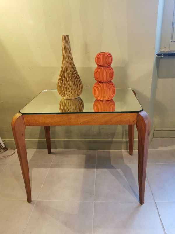 Table basse art déco années 40 miroir