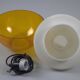 Vintage 1970s Philips Amber Acrylic & White Dome Mushroom UFO Pendant Lamp