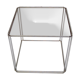 Square coffee table of Max Sauze in chromed structure and glass circa 70