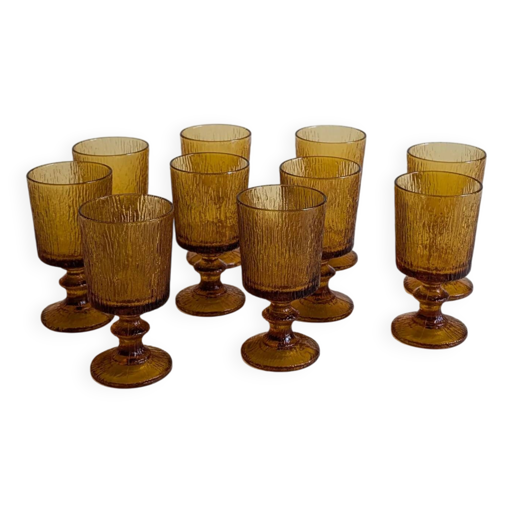 Set of 10 orange glasses