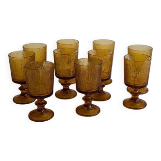 Set of 10 orange glasses