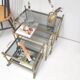 Desserts nesting tables gilded metal and smoked glass