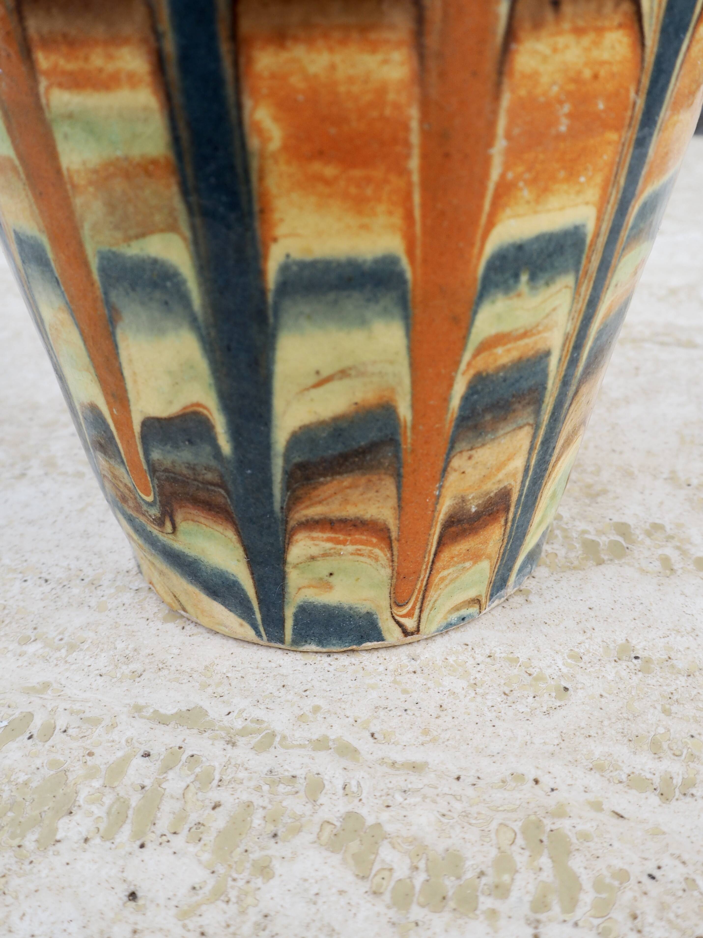 Handcrafted vase with glazes, 1970s