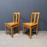 Set of 2 painted Swedish chairs