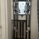 Art deco wrought iron coat rack and Degue lamp