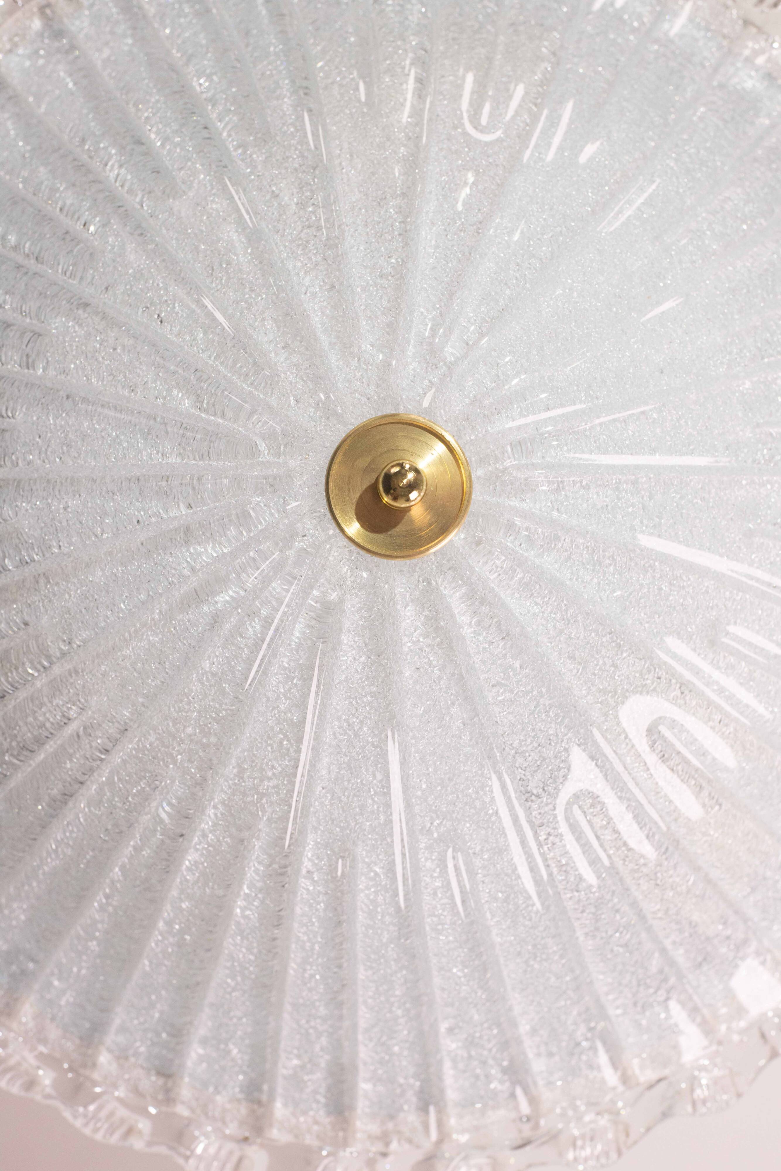 Charming Italian Trasparent Murano Glass Ceiling Fixture, Murano, 1960