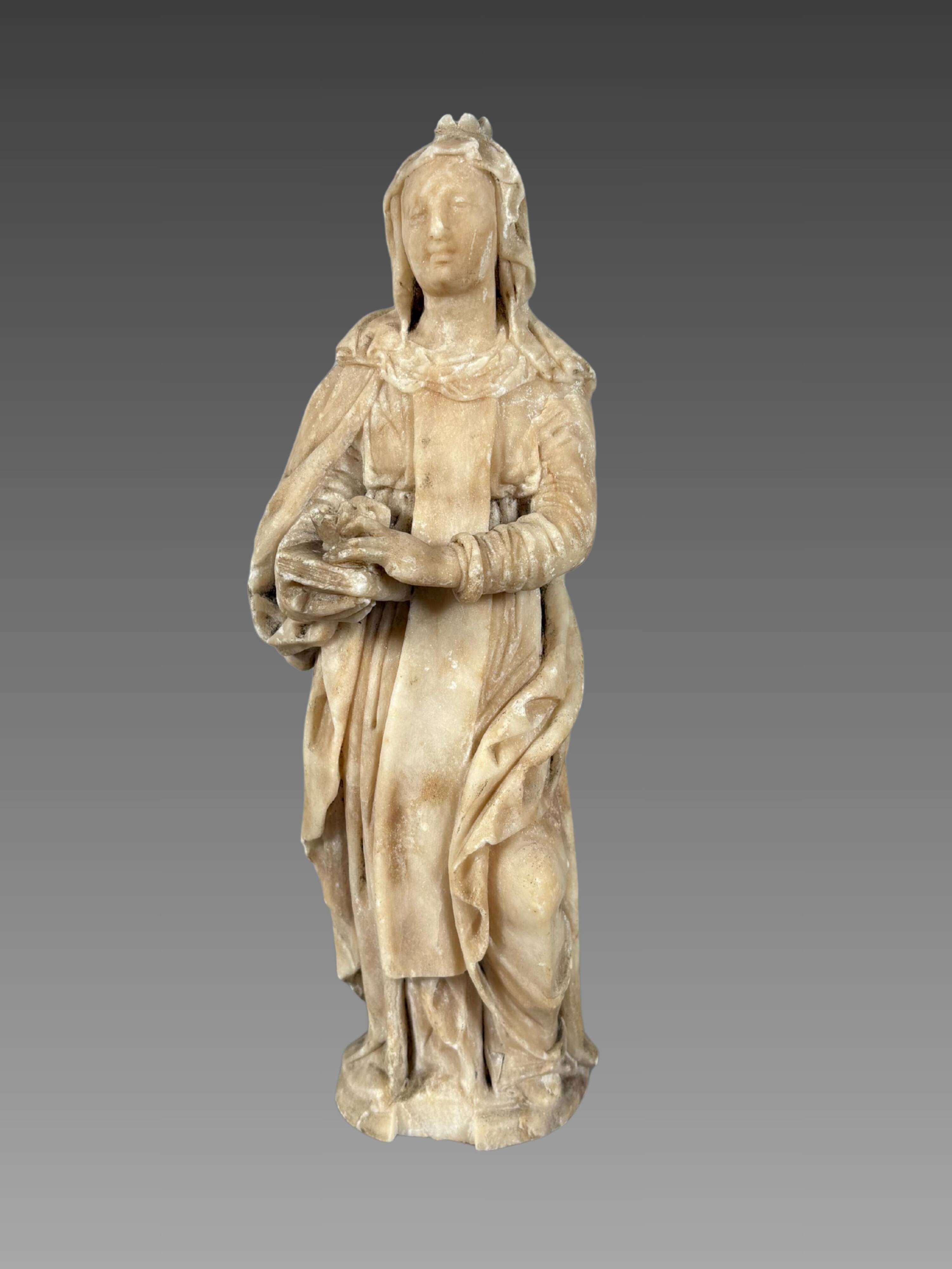 Flandre - Sainte Anne 16th century - Alabaster sculpture