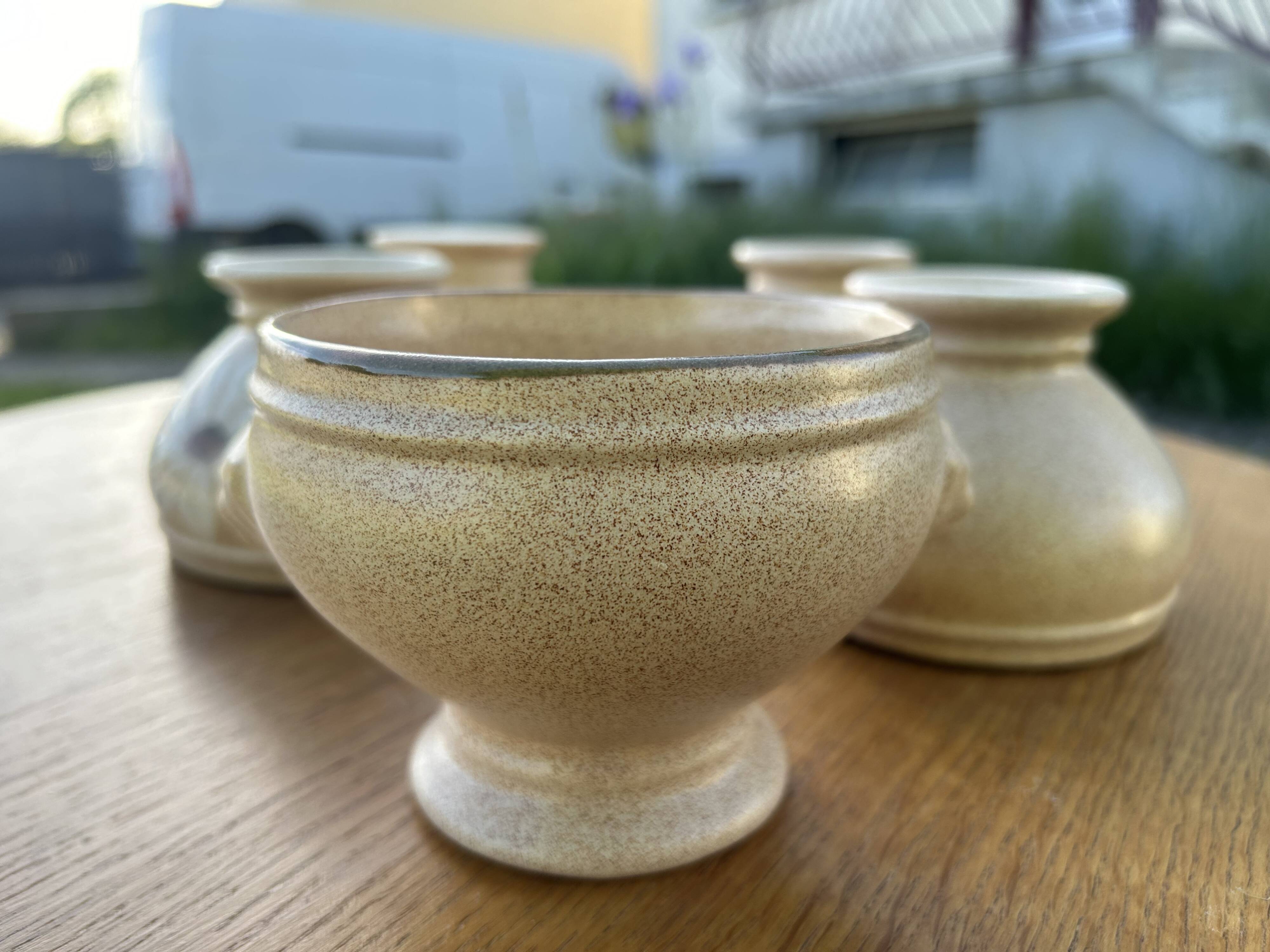 Set of 5 stoneware soup bowls