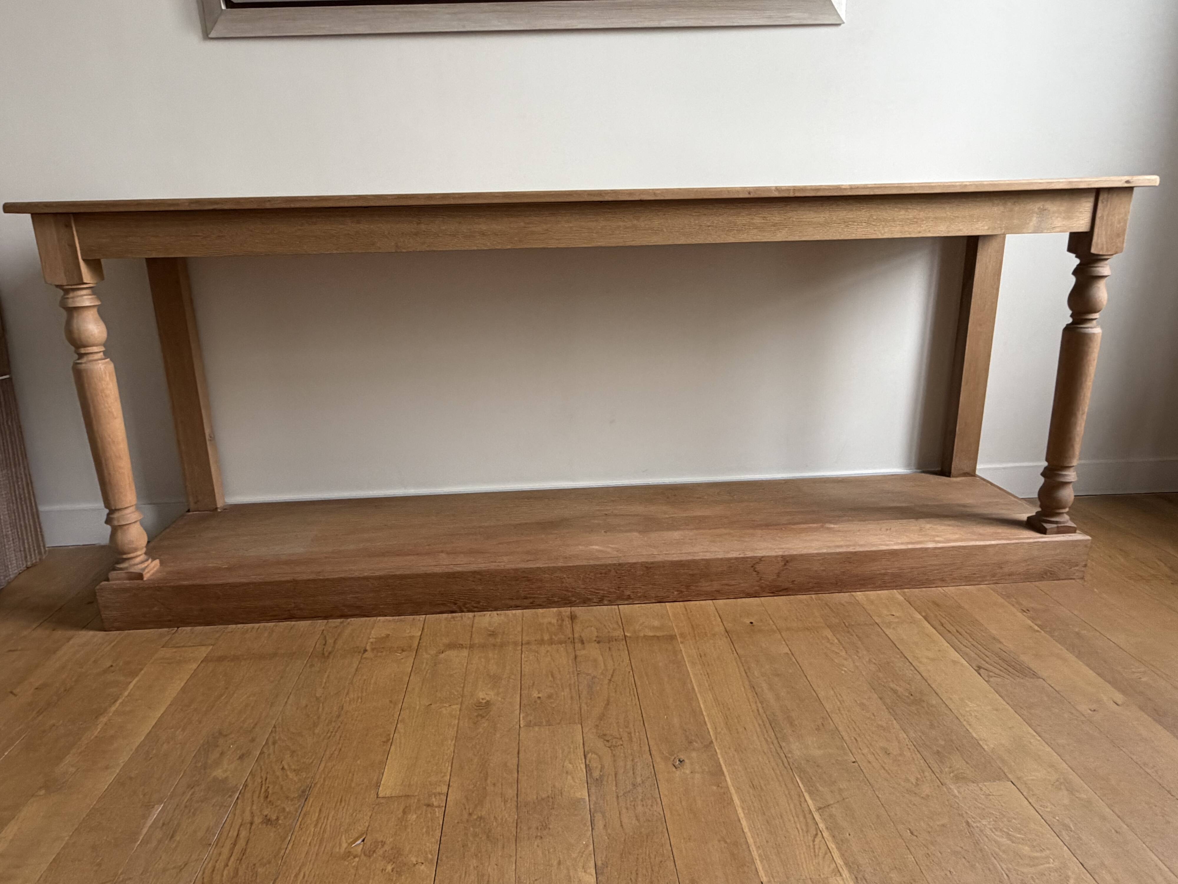Console Flamant en chêne brut