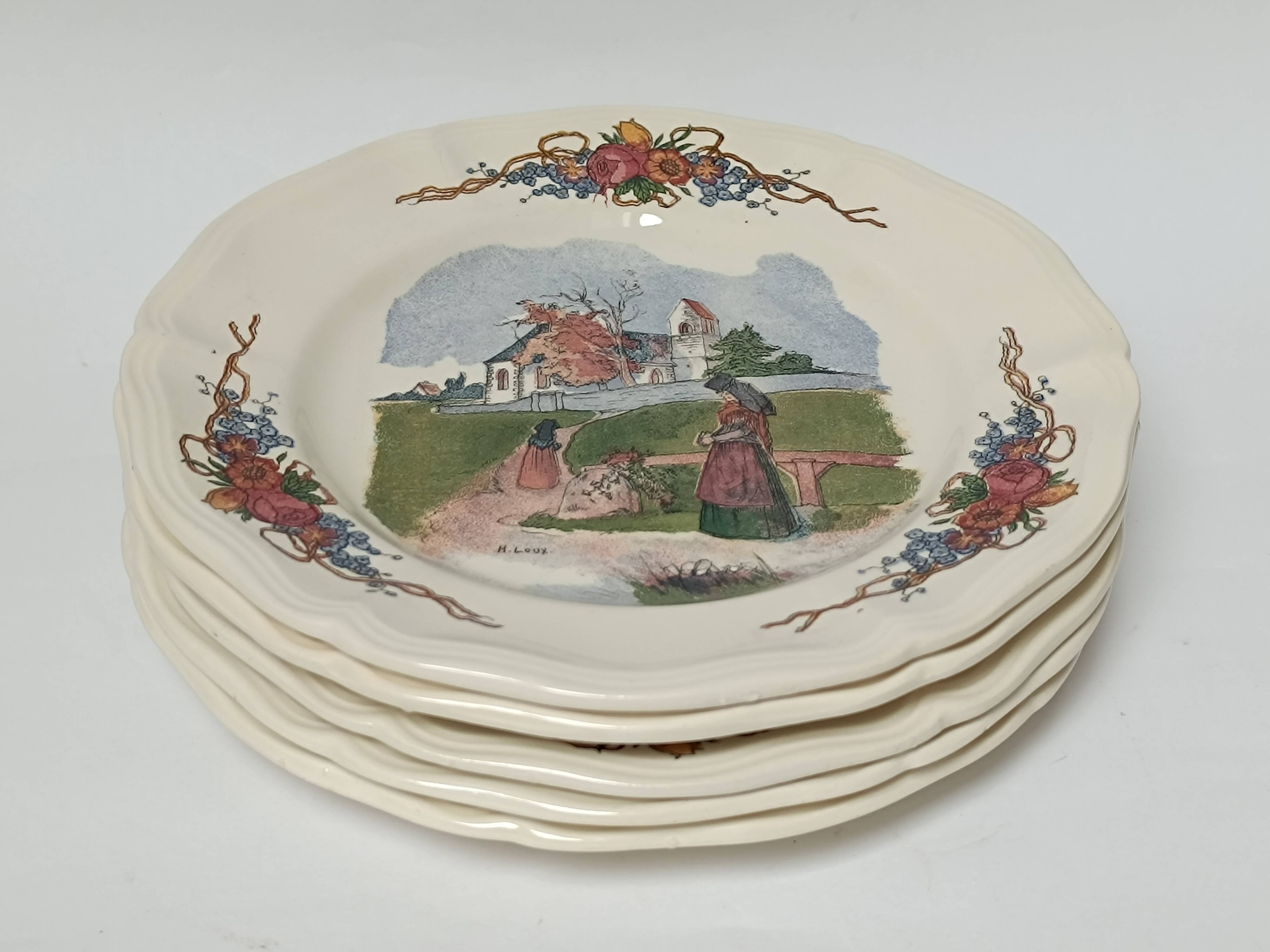 Assiettes à dessert Sarreguemines Obernai