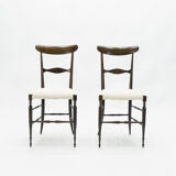 Set of 4 chairs Campanino Chiavari walnut by Fratelli Levaggi 1950