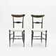 Set of 4 chairs Campanino Chiavari walnut by Fratelli Levaggi 1950