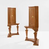 Paire de consoles d’encoignure chêne bronze attr. André Arbus 1940