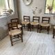 6 straw and oak chairs, mountain furniture