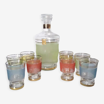 Service à liqueur vintage verre granité Luxhem