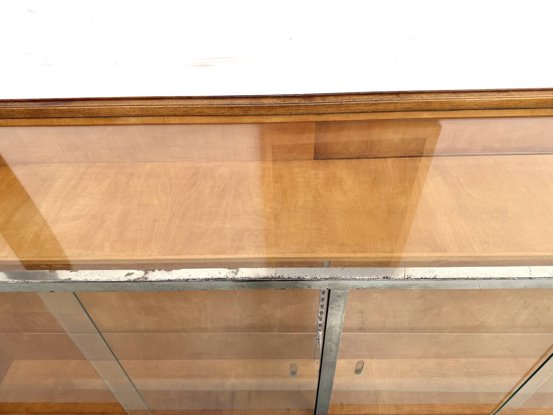 Vintage Siegel Paris workbench in oak and glass – 1950