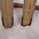 Pair of old skis in wood and zinc 175 cm