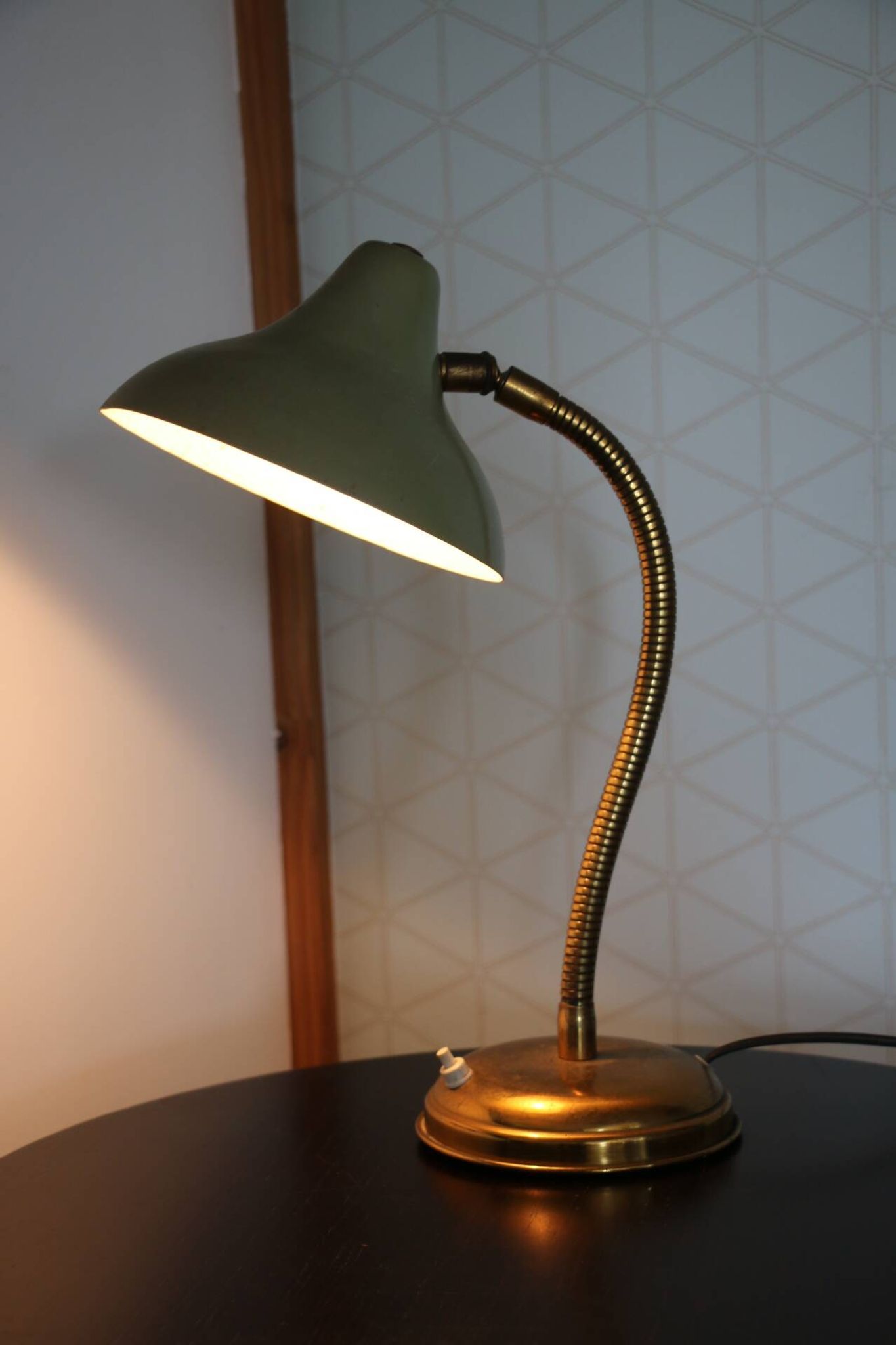 Lampe à poser laiton verte 420mm