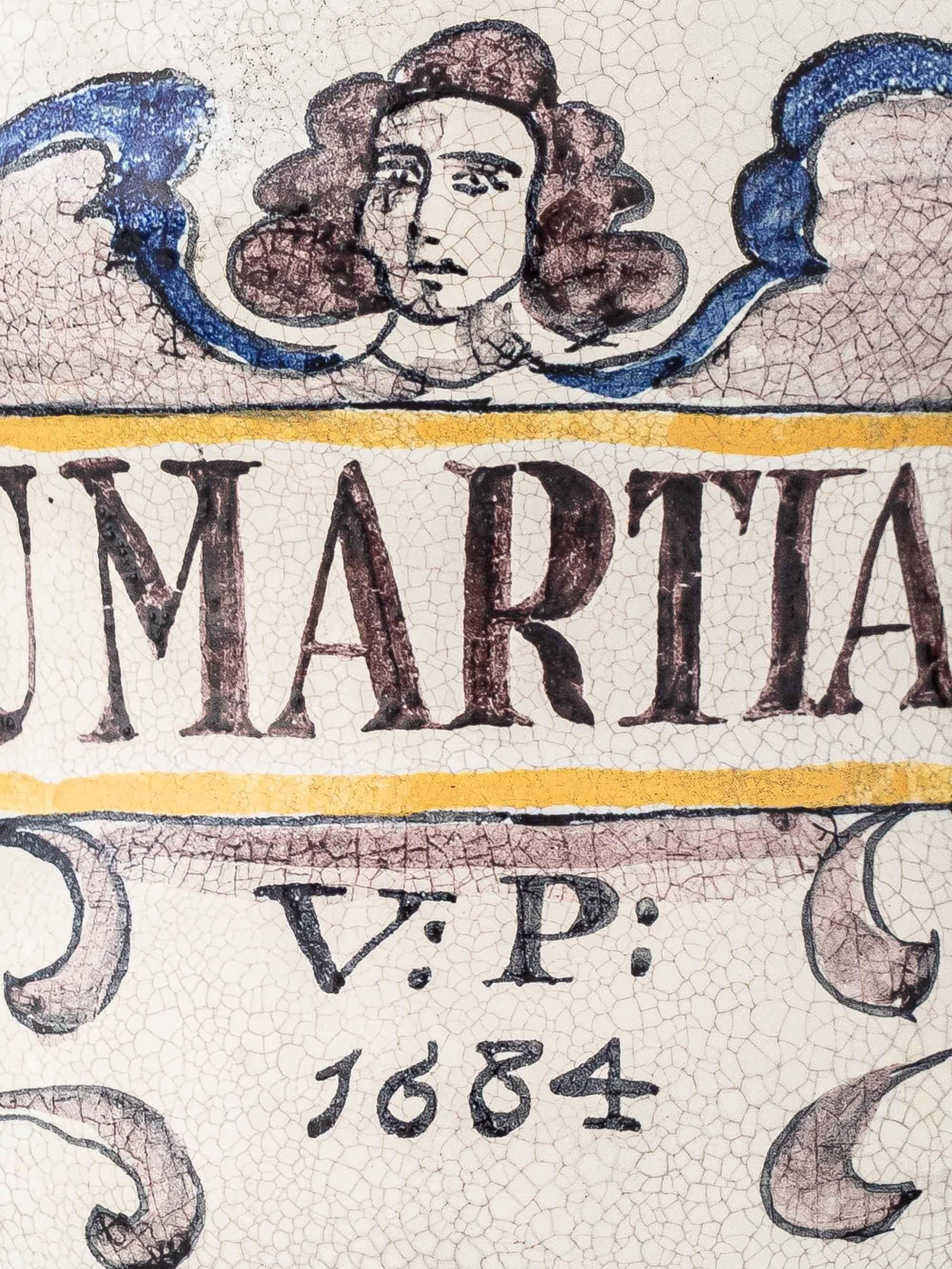 Italian apothecary jar table lamp with new Dupion silk shade, 19th century.