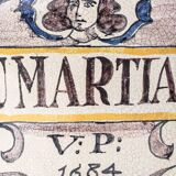 Italian apothecary jar table lamp with new Dupion silk shade, 19th century.