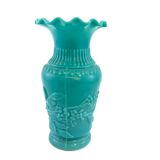 Vase en opaline bleu turquoise