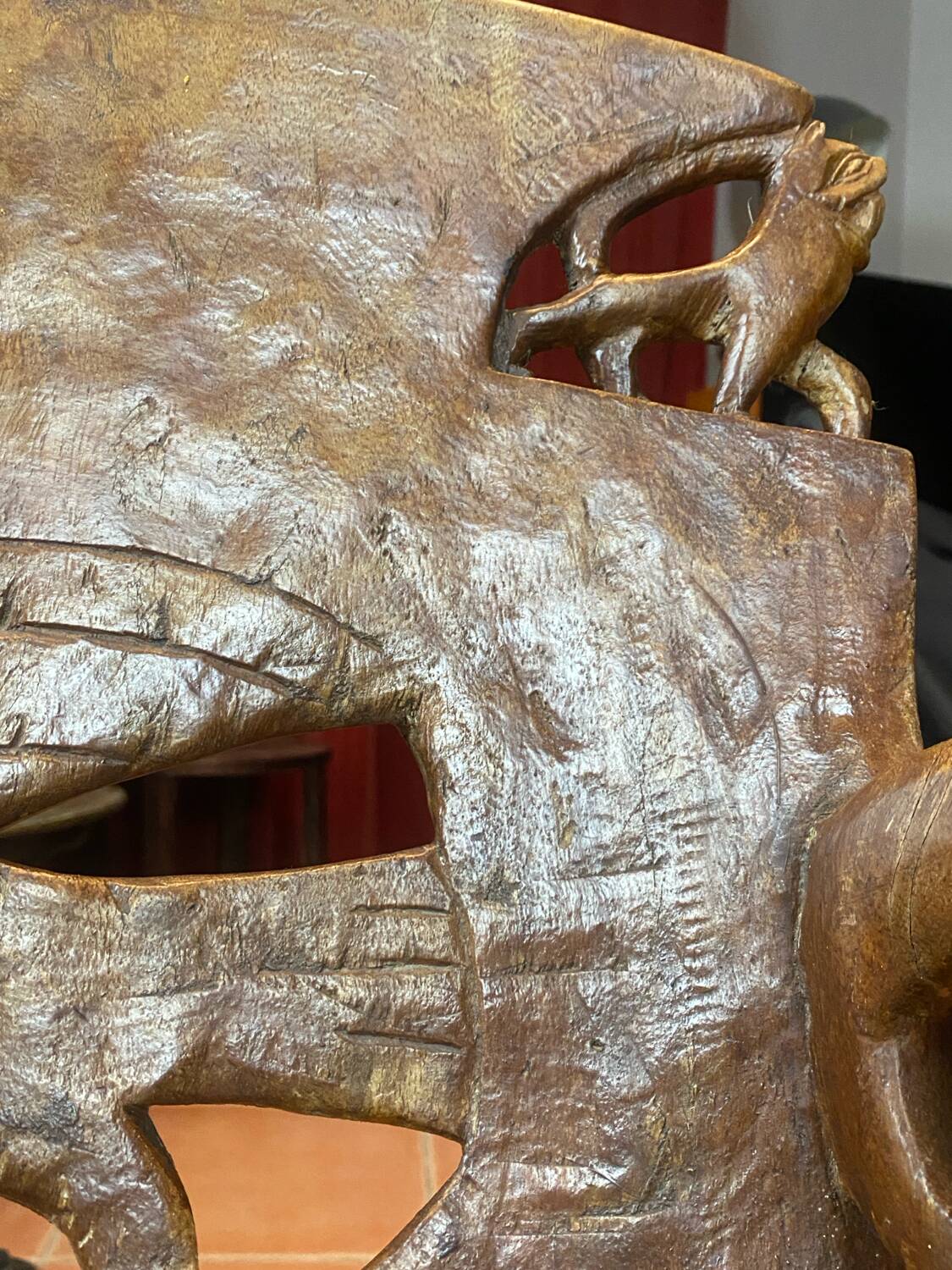 African tribal ensemble of 4 pieces of furniture for dignitaries of the Kingdom of Dahomey, Benin.