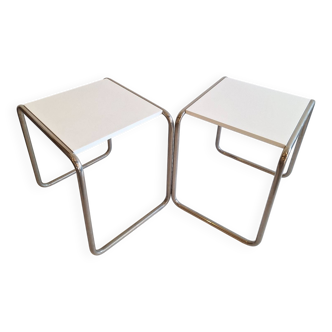 Pair of Bauhaus B9 stitch tables by Marcel Breuer for Tecta