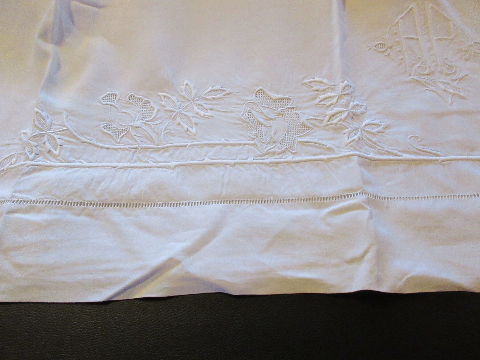 Old ap monogrammed white wire sheet