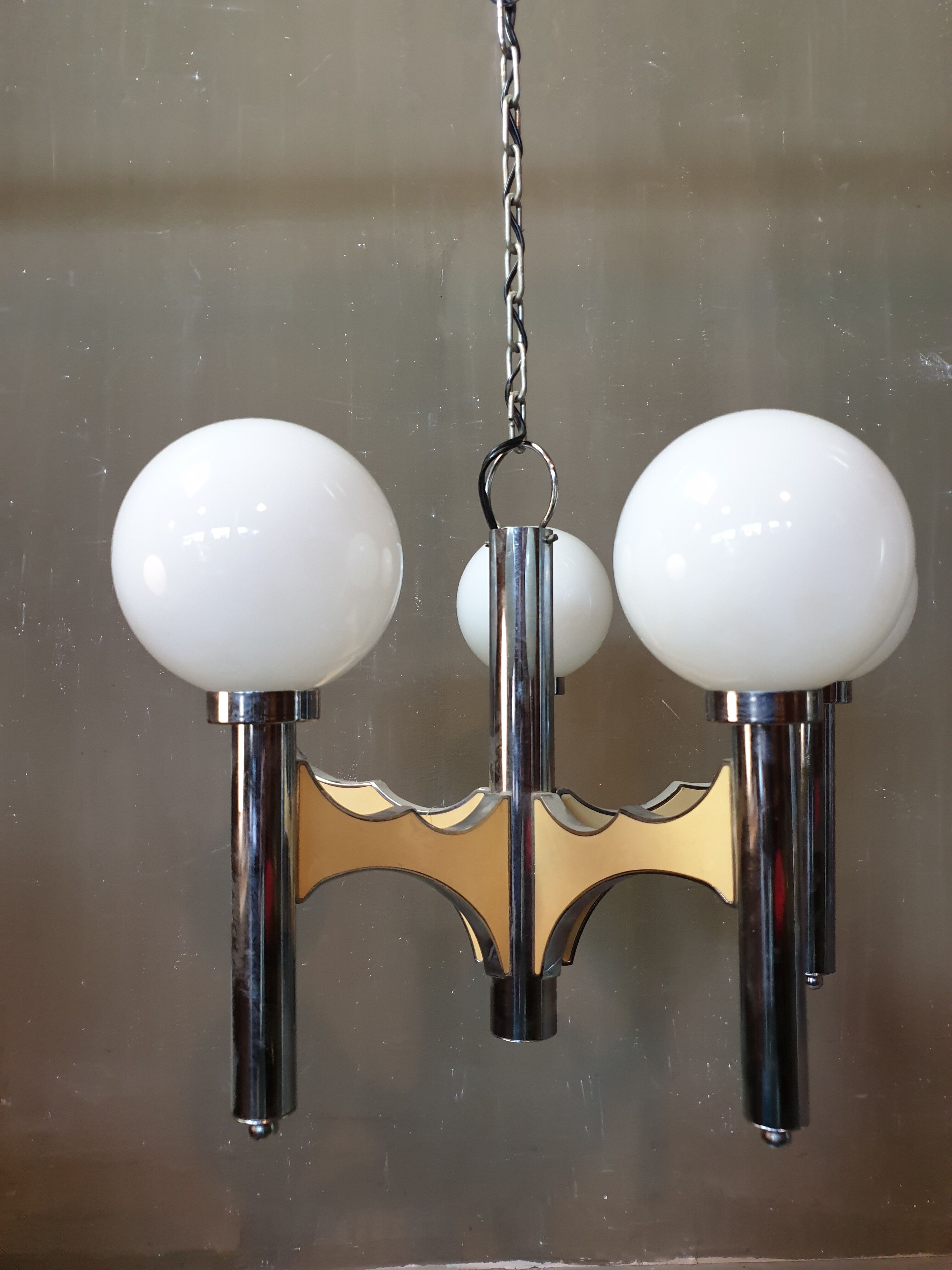 Vintage chrome ceiling lamp