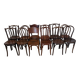 Set of 12 mismatched bistro chairs Thonet, Baumann, Fischel 1930