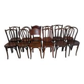 Set of 12 mismatched bistro chairs Thonet, Baumann, Fischel 1930