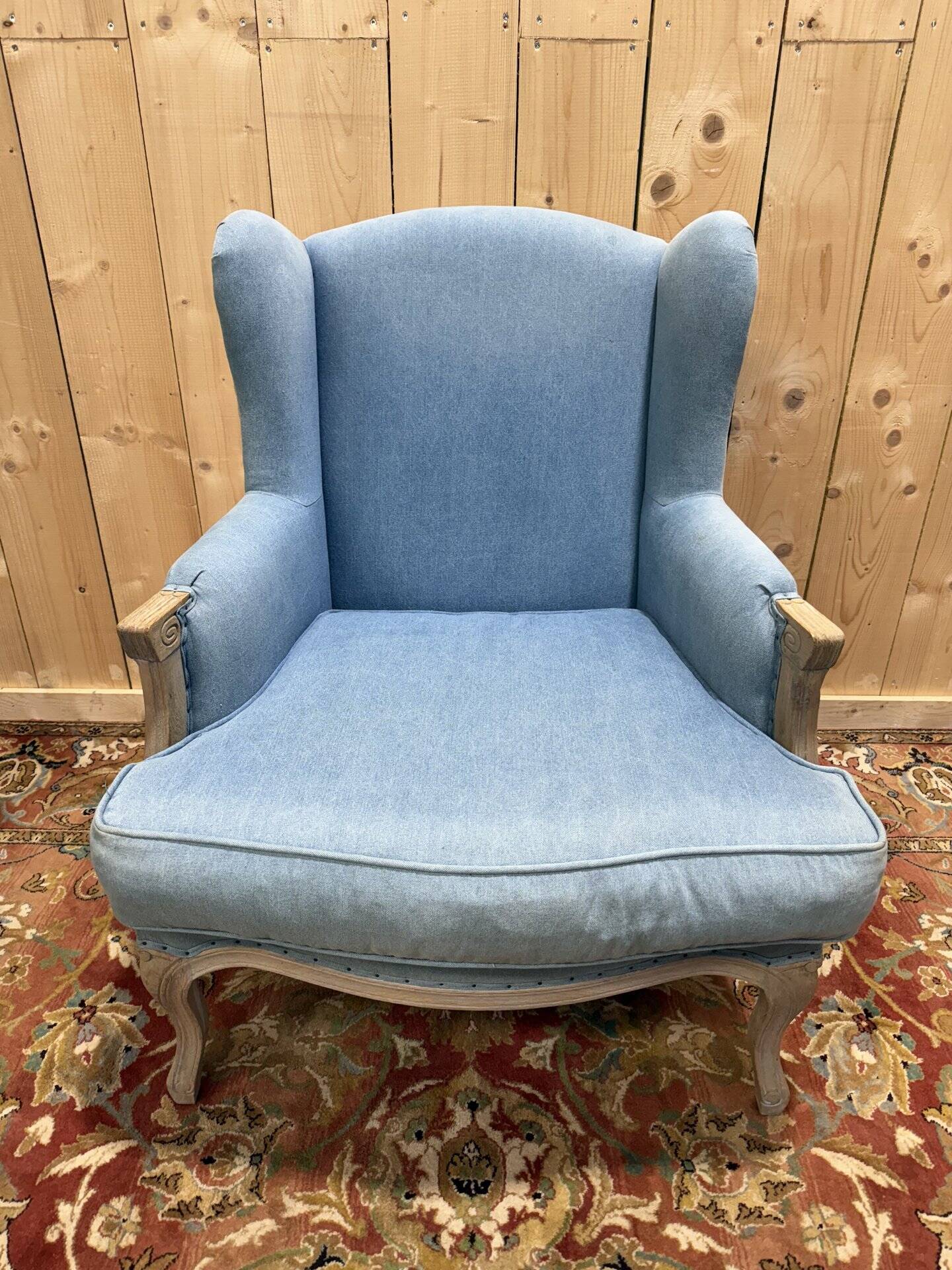 Louis XV style wingback armchair