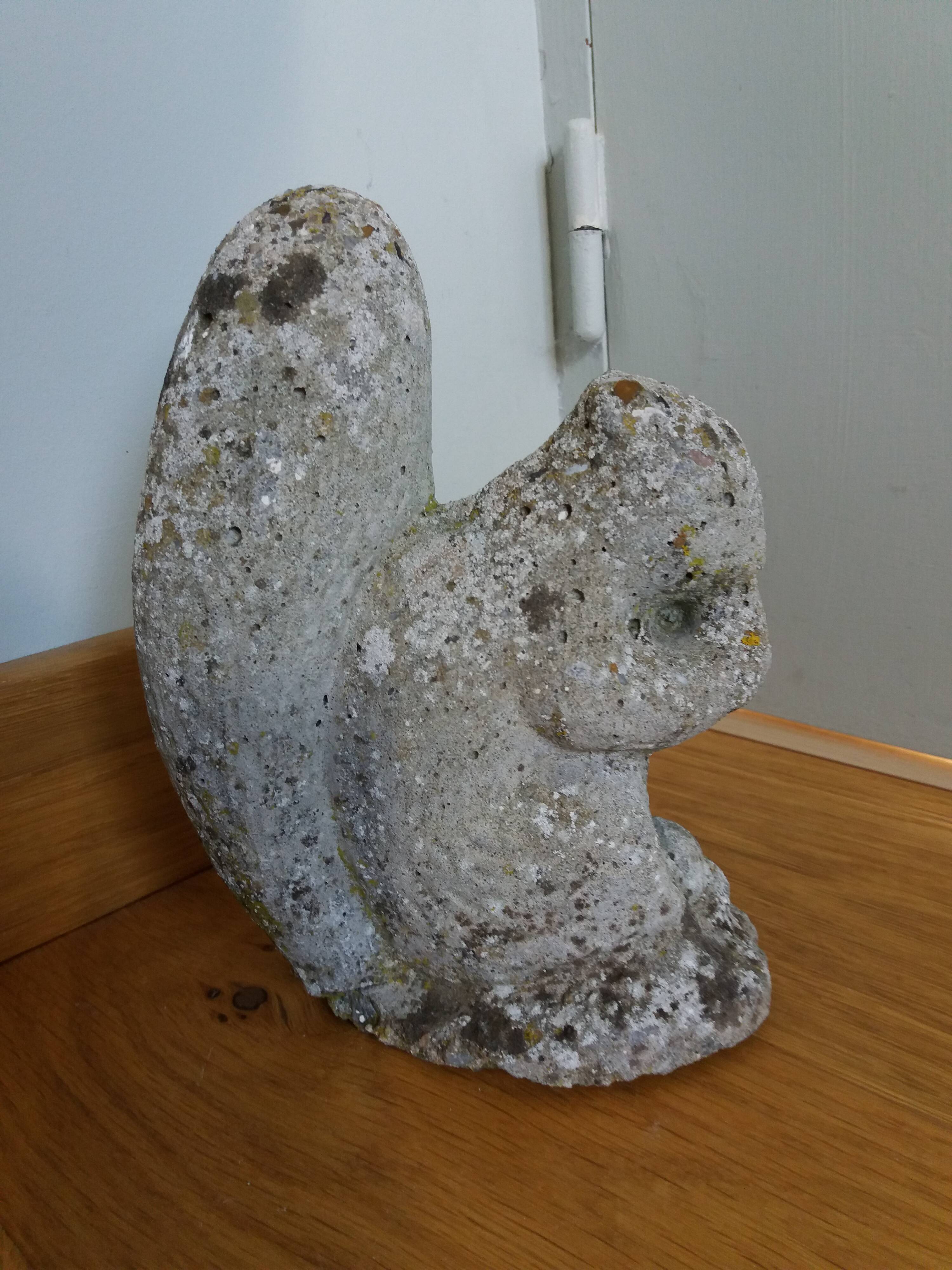 Concrete animal squirrel garden statue
