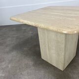 Square travertine coffee table