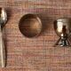 Vintage 70's stainless steel egg cup set
