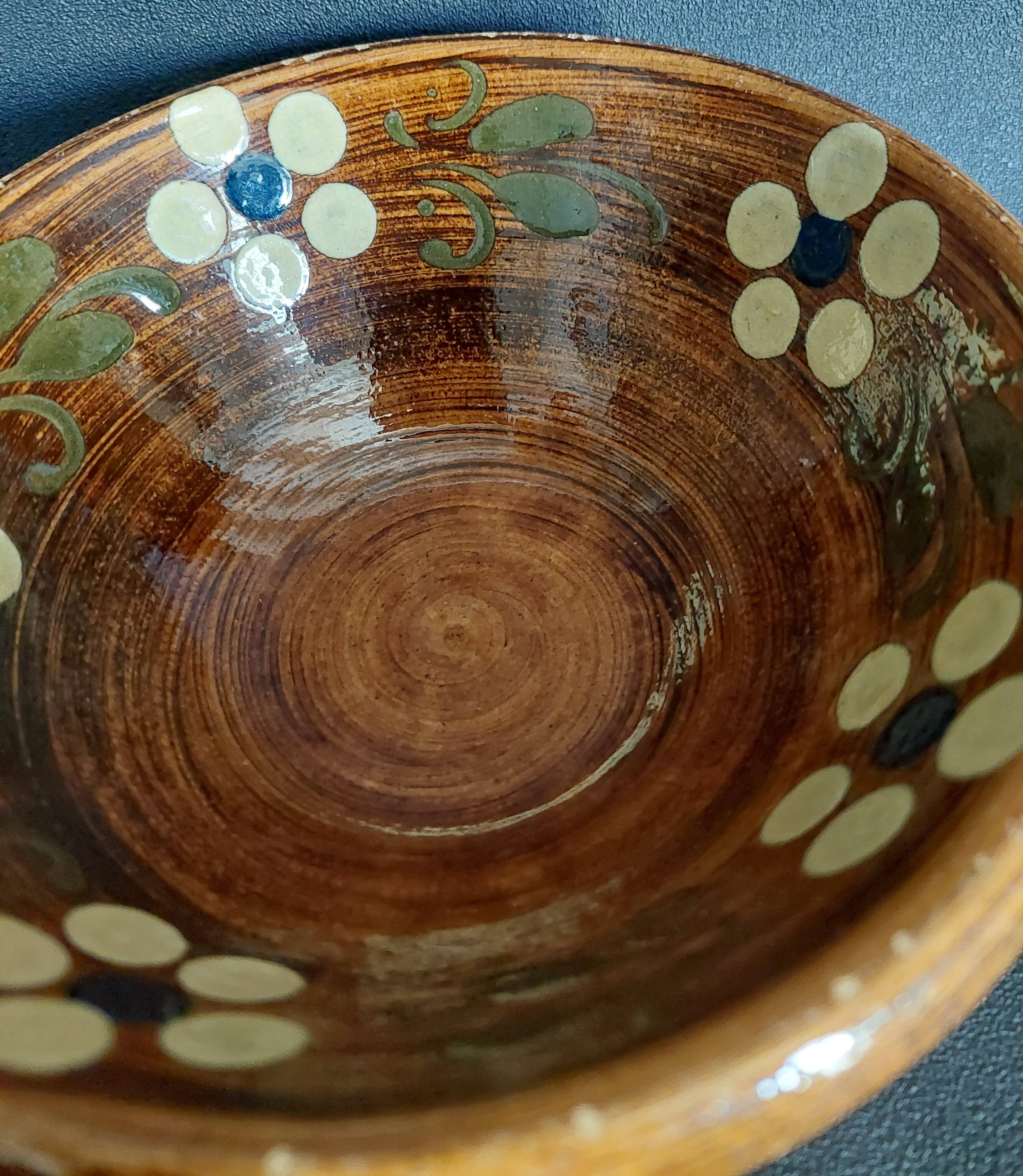 Glazed terracotta bowl from Alsace, 20th century
