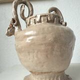 Ceramic bowl with ram heads