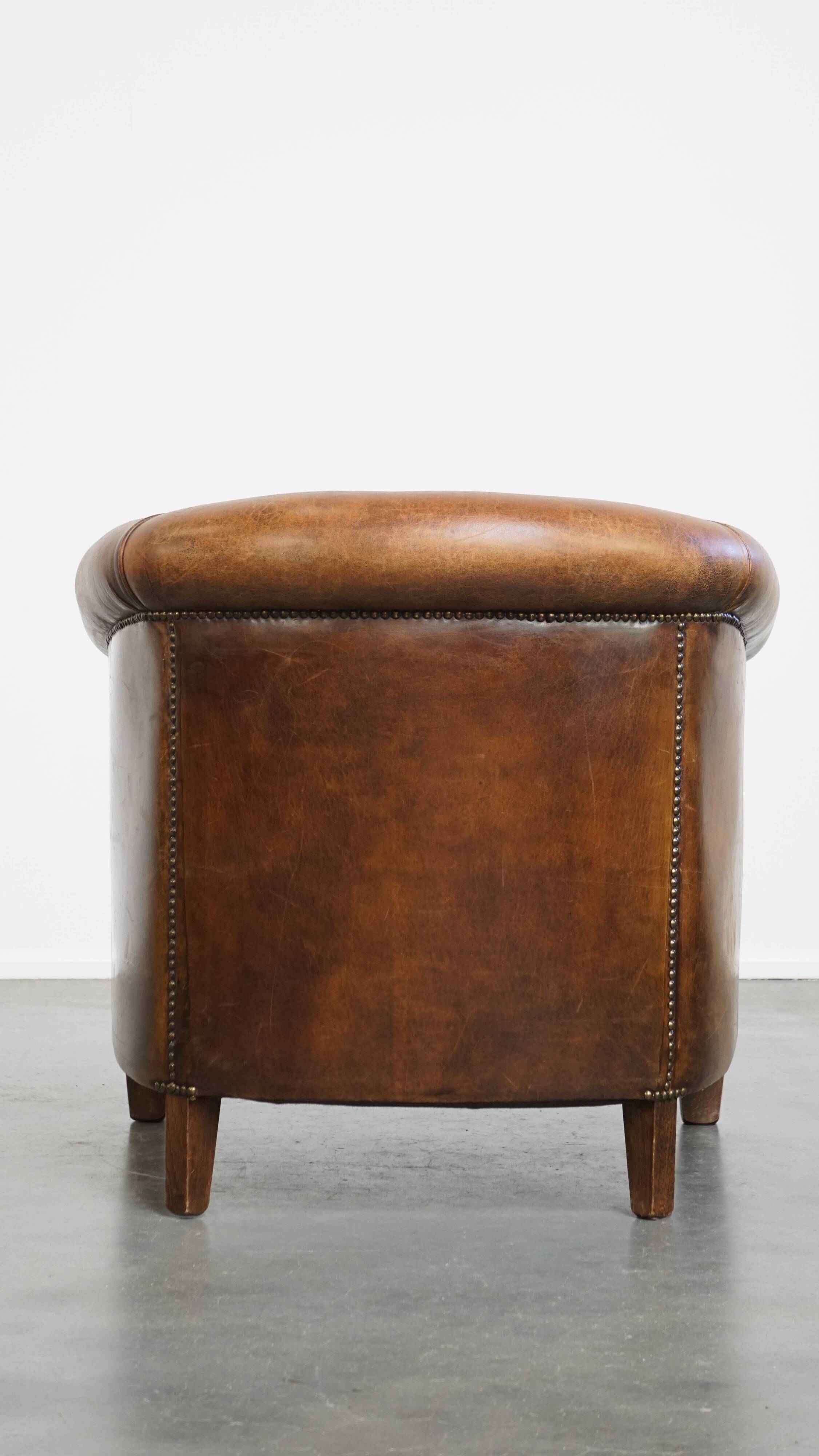 Vintage Sheepskin Leather Club Chair