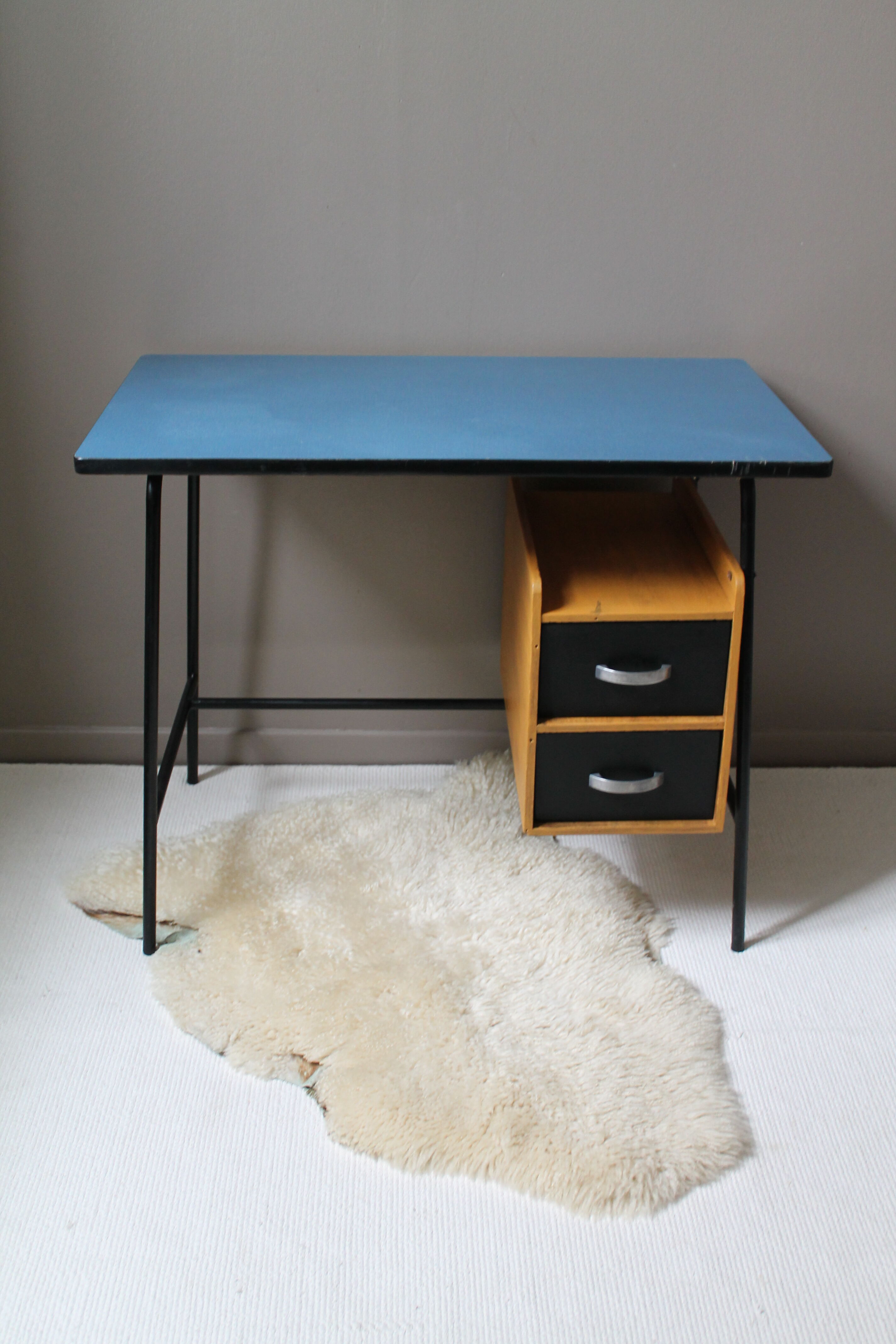 Blue vintage formica office