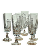 Lot of 6 crystal champagne flutes