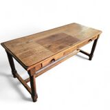 Solid oak French dining table / desk / 1900s