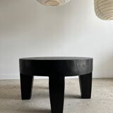 Coffee table en bois massif monoxyle noir