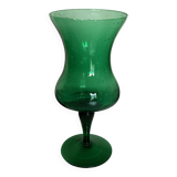 XXL Medici vase in bubbled glass from Empoli, Italian work 1960