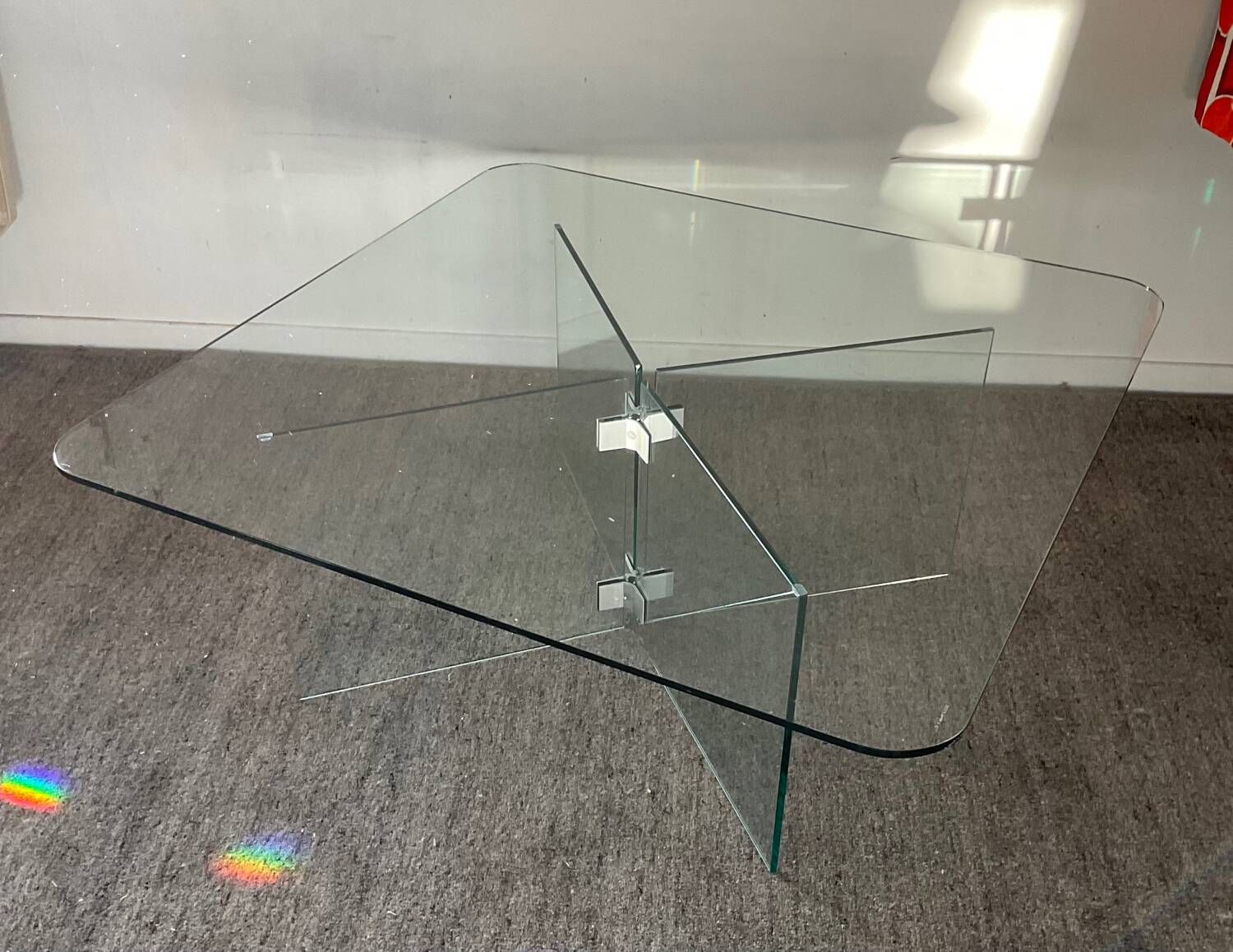 Vintage Ikea glass coffee table